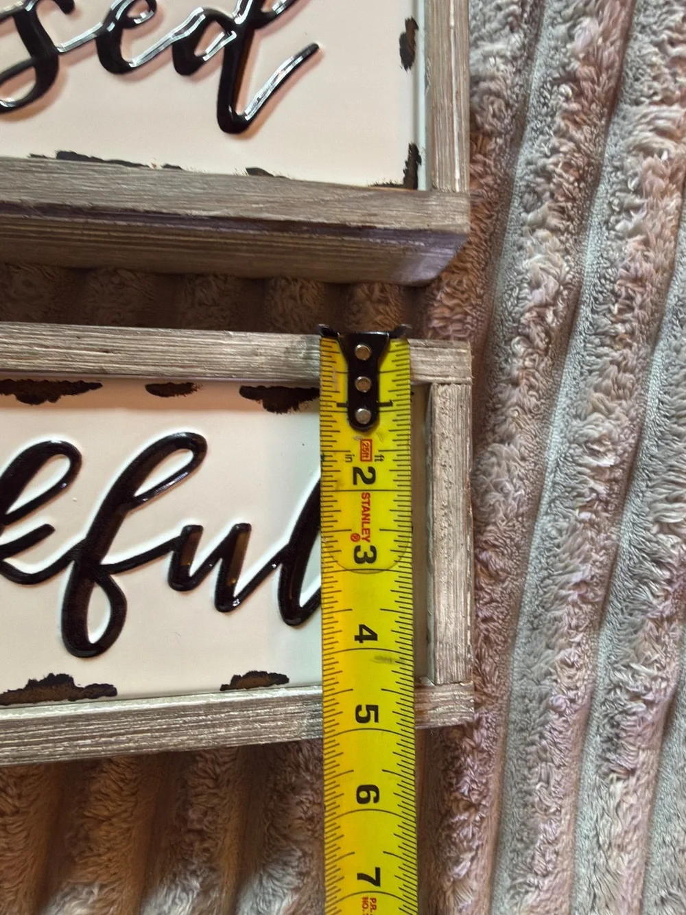 Hobby Lobby Rustic 'Blessed' & 'Thankful' Black on White Wall Signs
